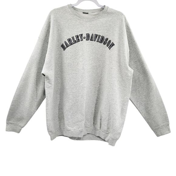Vintage 2000 Harley-Davidson JAMESTOWN CALIFORNIA Gray Crewneck Sweater Men's XL - Picture 2 of 5